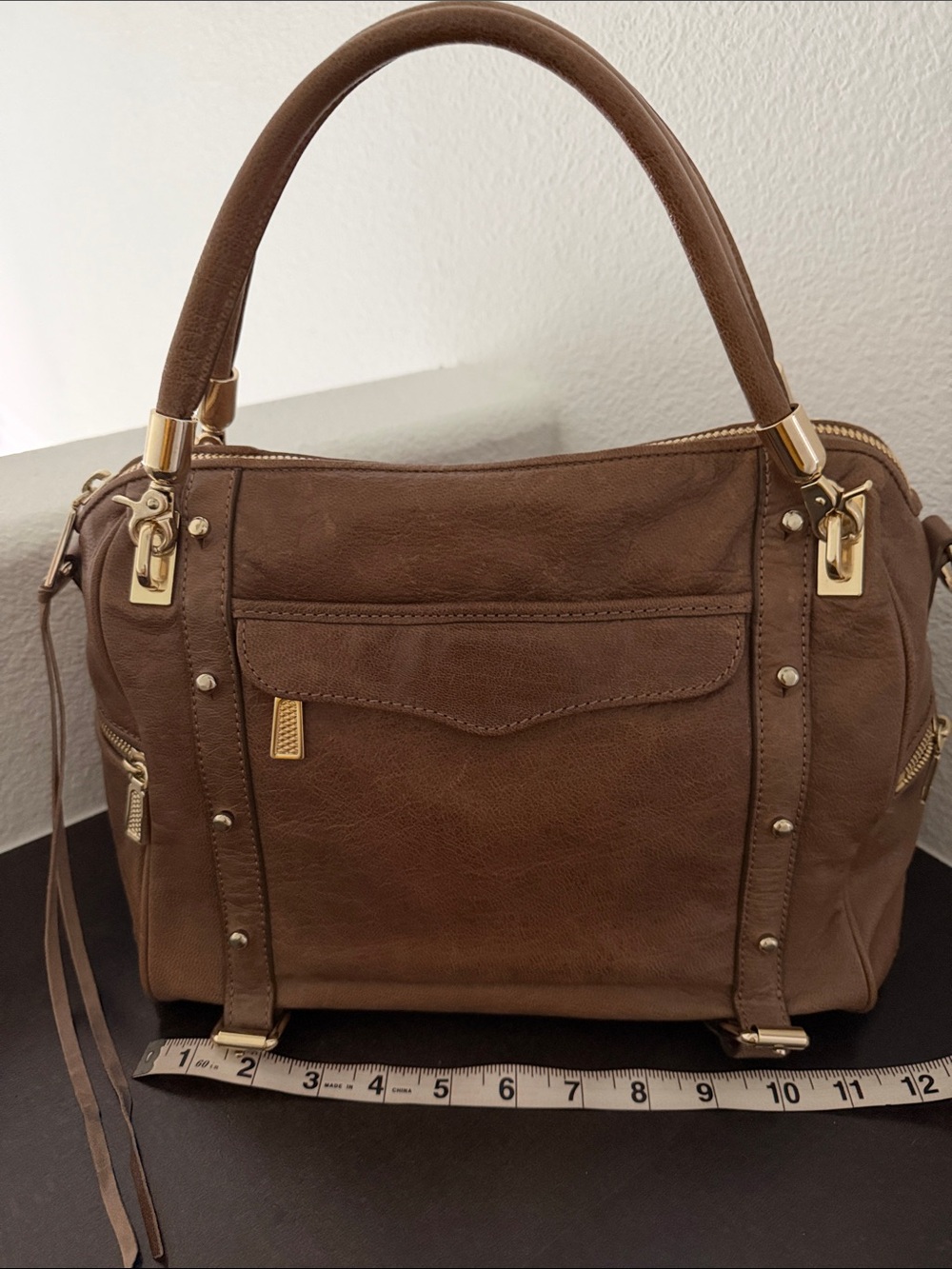 Rebecca Minkoff Brown Leather Cupid Satchel with Gold Hardware. - Picture 6 of 14